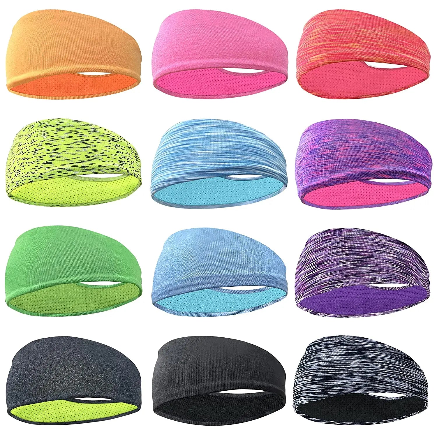 CowLost | 4-5pcs-sweatband-for-men-women-elastic-sport-hairbands |6