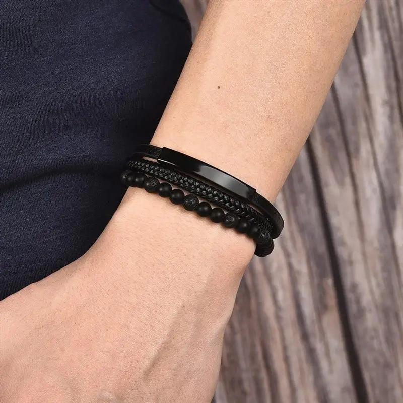 CowLost | badge-pass-holders-mens-natural-stone-beads-multilayer-leather-bracelet-with-magnetic-clasp |19