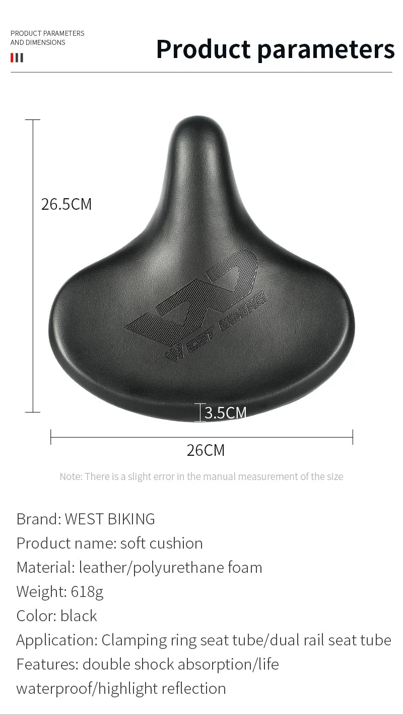 CowLost | west-biking-widen-bicycle-saddle-ergonomic-thick-comfortable-bike-saddle-shock-absorbtion-mtb-e-bike-cushion-bicycle-accessories |38
