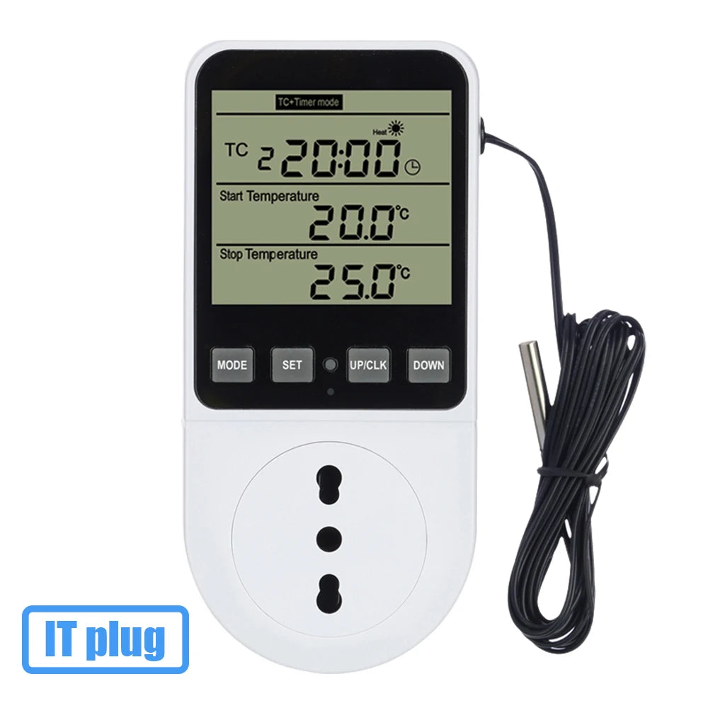 LCD Timer Socket Thermostat Temperature Controller AC110-230V for Heating Cooling