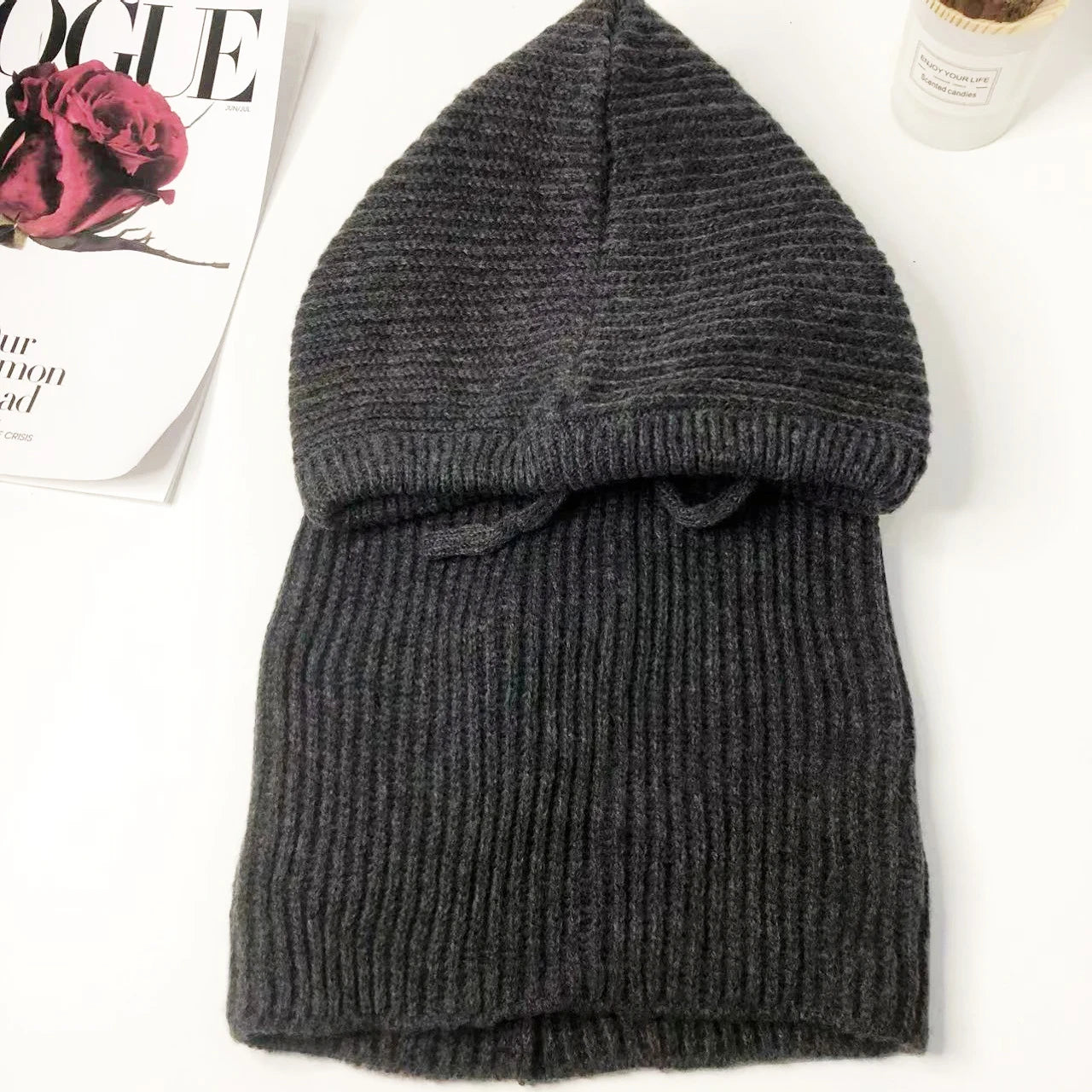 CowLost | winter-womens-hats-unisex-knitted-hooded-neck-collar-cap-beanie-for-men-women |23