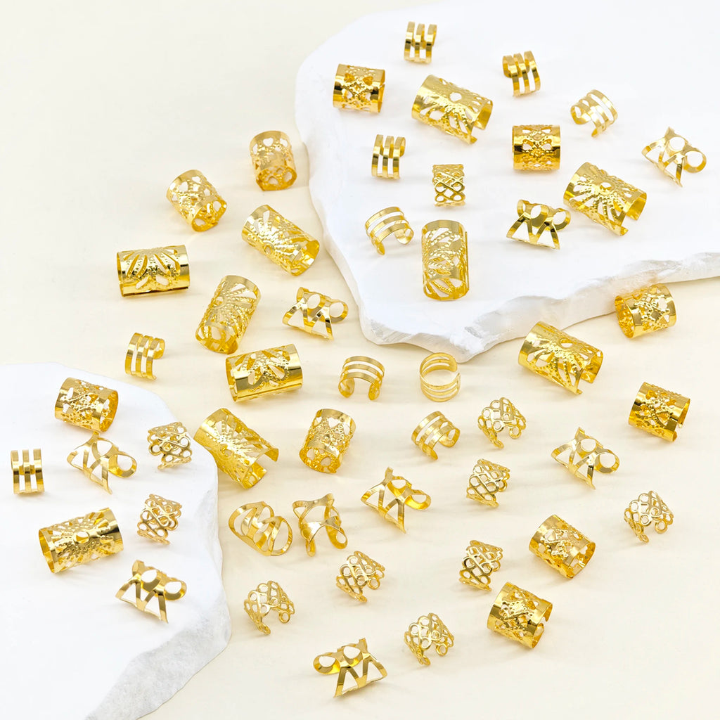 CowLost | 50pcs-vintage-bohemian-style-alloy-hair-rings-set |4