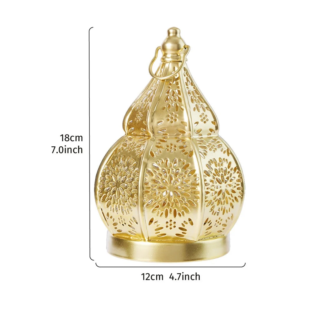 CowLost | hollow-gourd-shaped-candlestick-festival-candle-lantern-christmas-table-ornament |6