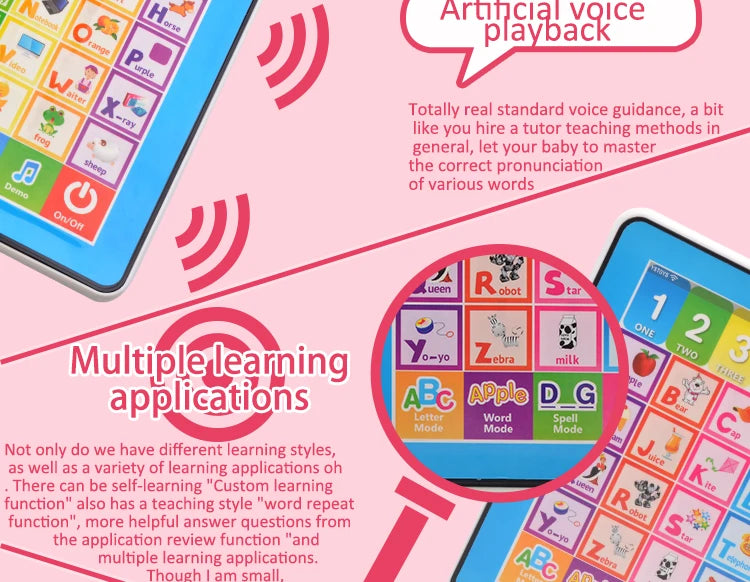 Learning Tablet for Kids Educational Touch and Learn Preschool Toy