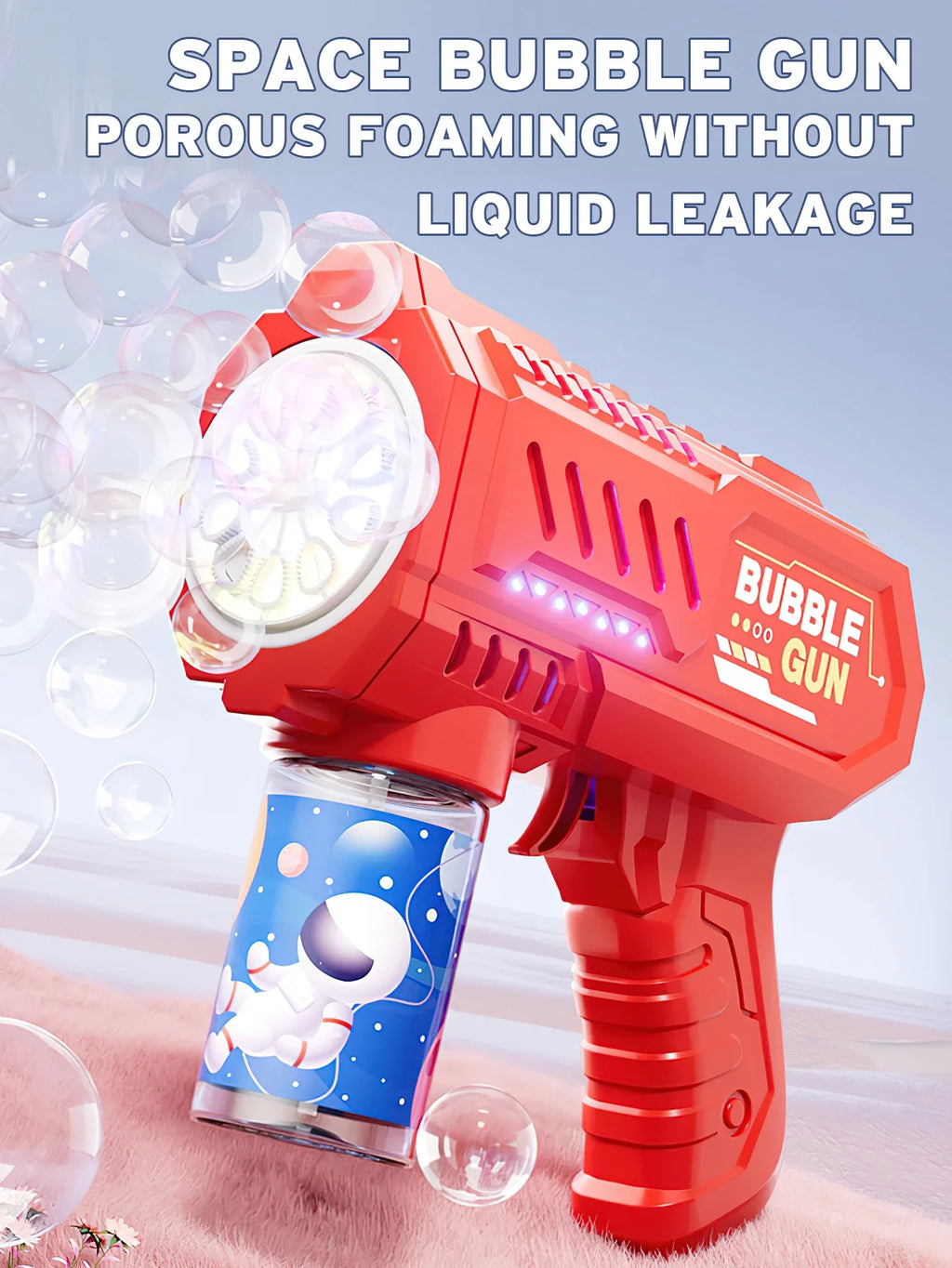 Automatic Bubble Gun Rocket Blower with Bubble Liquid Toy for Kids Outdoor Beach Gifts