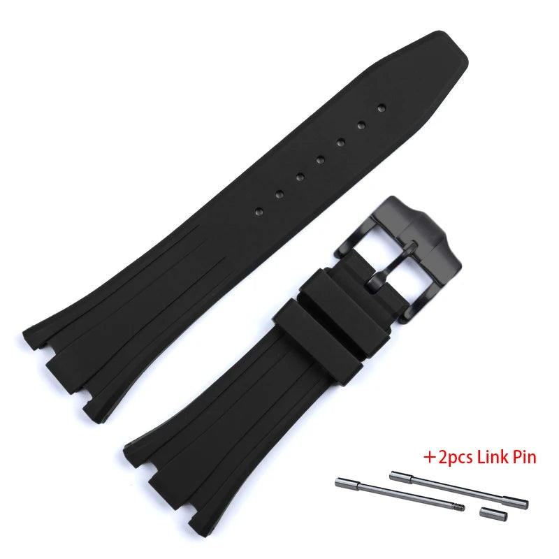 CowLost | product_id-26-27mm-waterproof-soft-silicone-strap-with-link-pin-for-ap-royal-oak-ga2100-ga-2110-replacement-watchband |19