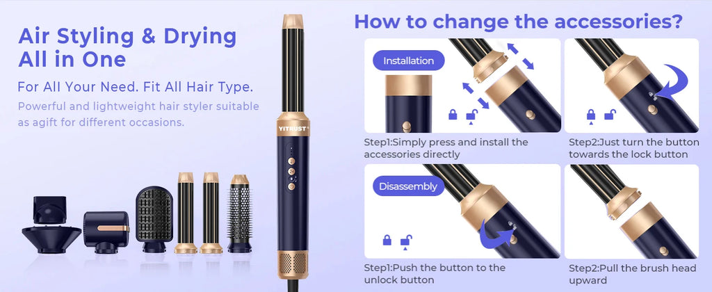 CowLost | tools-7-in-1-brushless-high-speed-hair-dryer-brush-with-diffuser-and-ionic-styling-comb |8