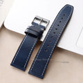 HQstrap Leather Watchband for Seiko 20mm 22mm with Steel Pin Buckle Vintage Strap