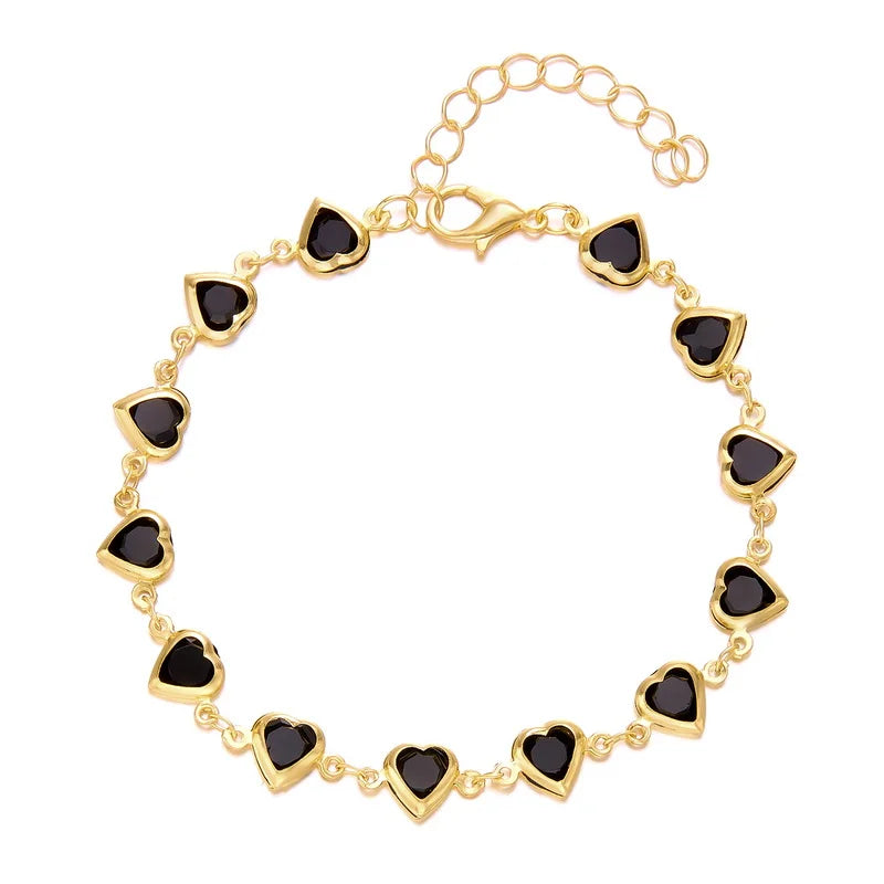 CowLost | vintage-boho-love-heart-crystal-colorful-anklet-for-women |23