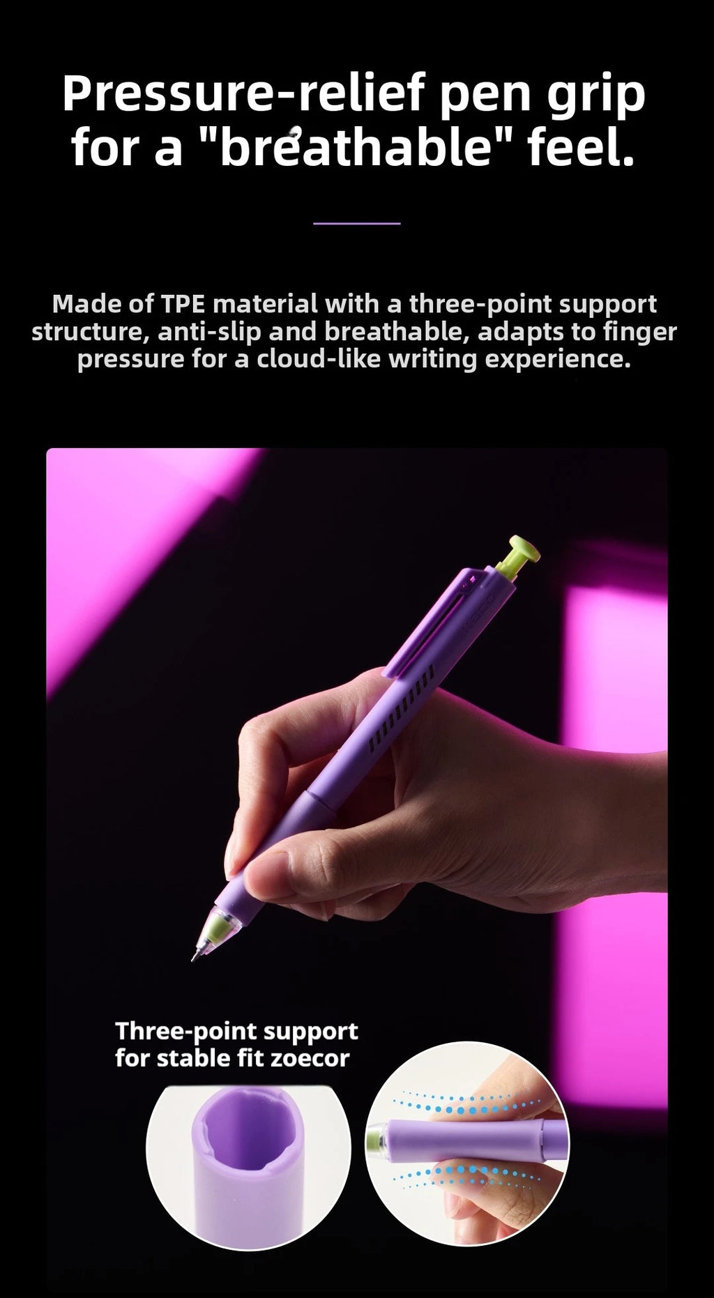 CowLost | product_id-kaco-on-zero-0-5mm-black-retractable-refillable-gel-pen-smooth-writing |13