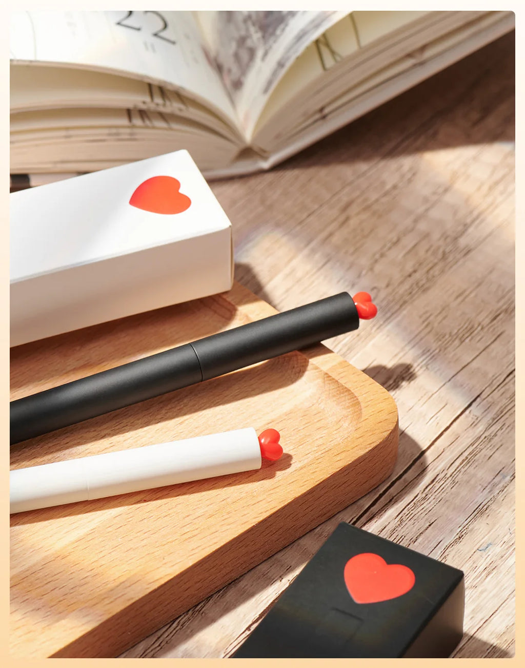 CowLost | product_id-kaco-first-cute-love-0-5mm-black-ink-gel-pen-set-rotating-ballpoint-for-valentines-day-gift |7