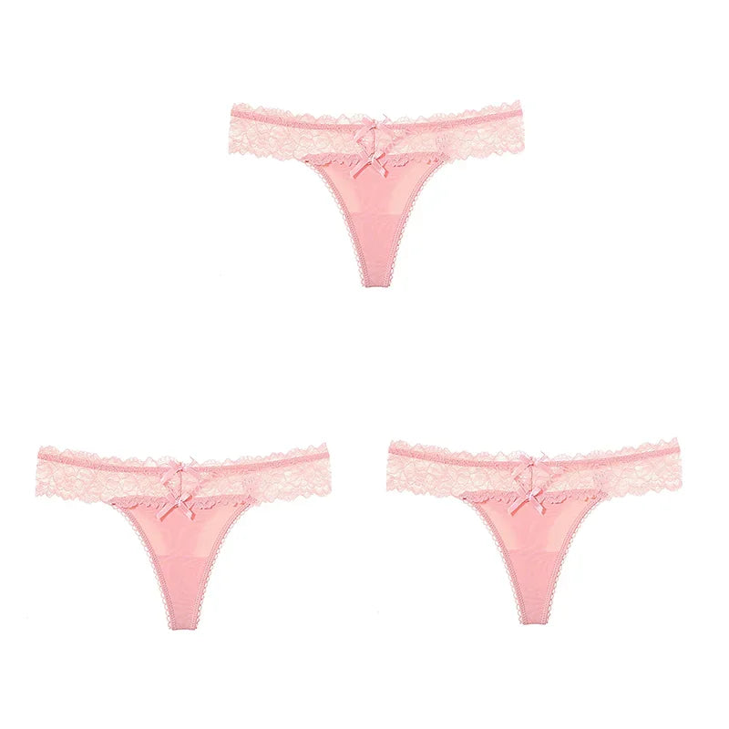 CowLost | womens-bow-lace-panties-french-style-sexy-lace-hollow-underwear |15