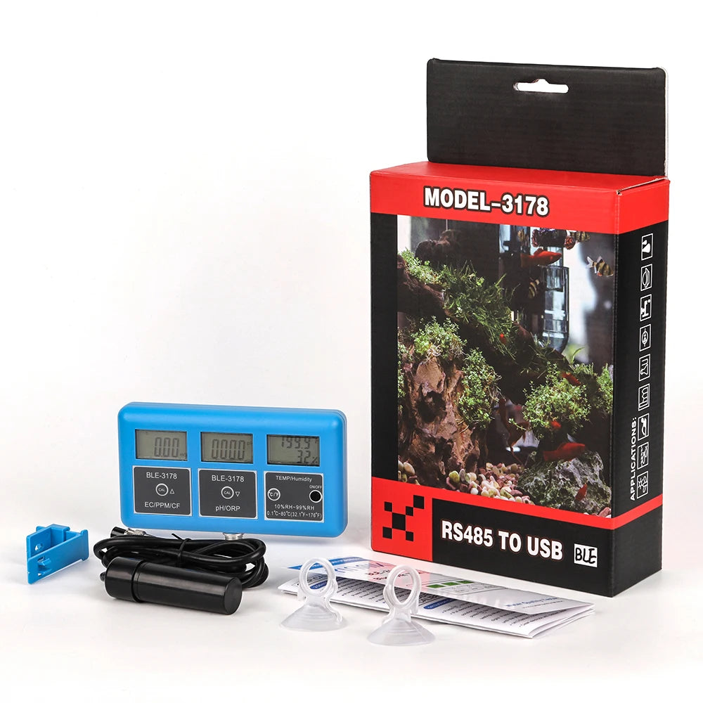 7-in-1 Digital Bluetooth Water Quality Tester PH/EC/TDS/ORP/CF/Humidity/Temp Meter with APP Control EU