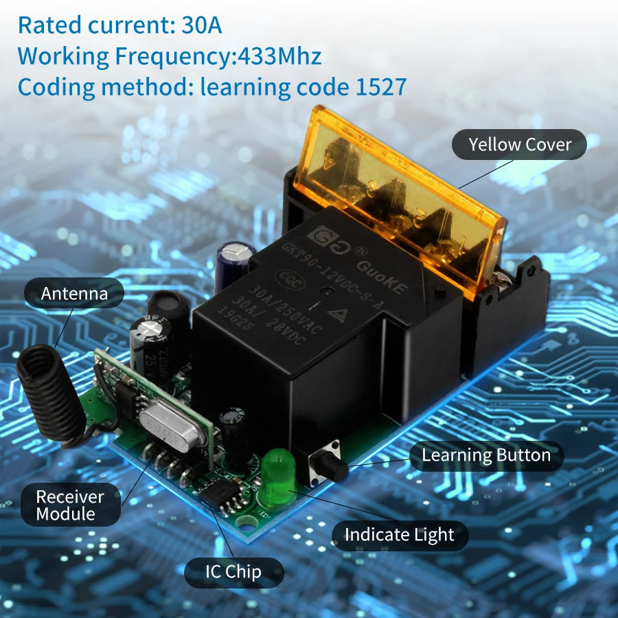 CowLost | product_id-433mhz-rf-wireless-remote-control-smart-switch-30a-relay-ac-75-220v-dc-9-72v-for-water-pump-motor-led |3