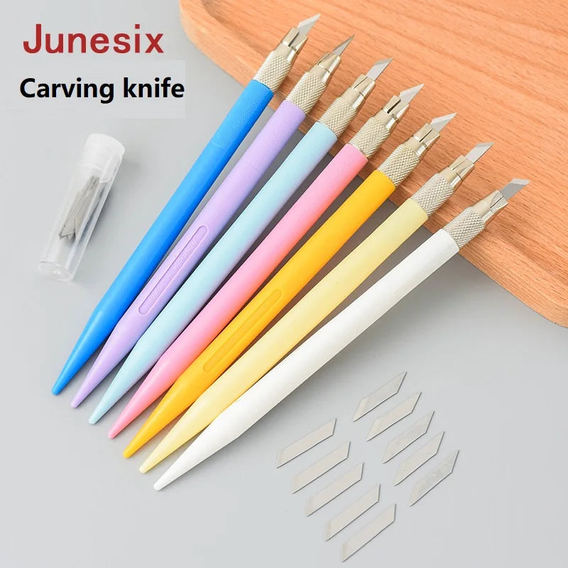 CowLost | product_id-junesix-801-carving-knife-with-10-blades-9-colors-diy-engrave-pen-art-supplies |1