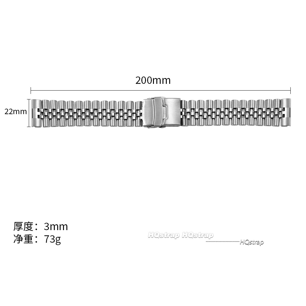 CowLost | bracelets-product_id-hqstrap-stainless-steel-watch-band-for-seiko-skx007-009-18mm-20mm-22mm-flat-curved-end-jubilee-folding-buckle |8