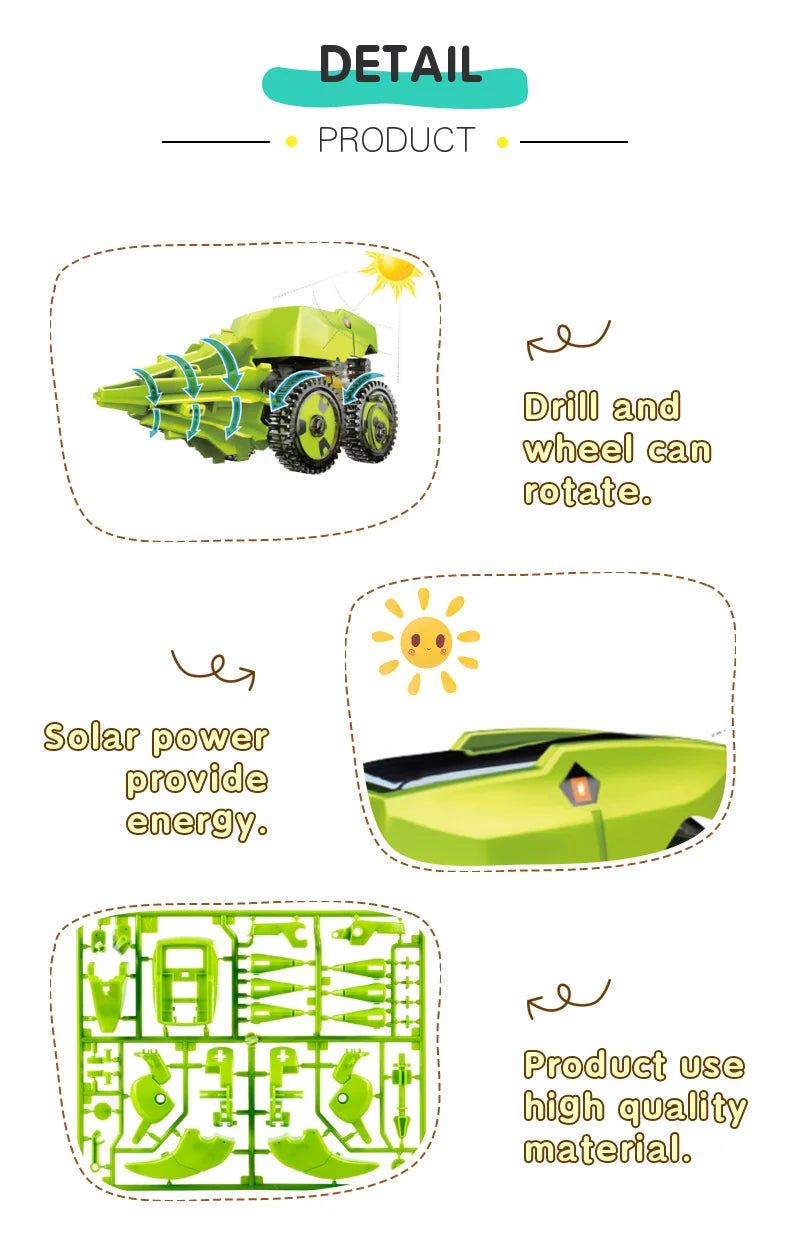 Dinosaur Solar Powered STEM DIY Robot Science Toy Kit for Kids