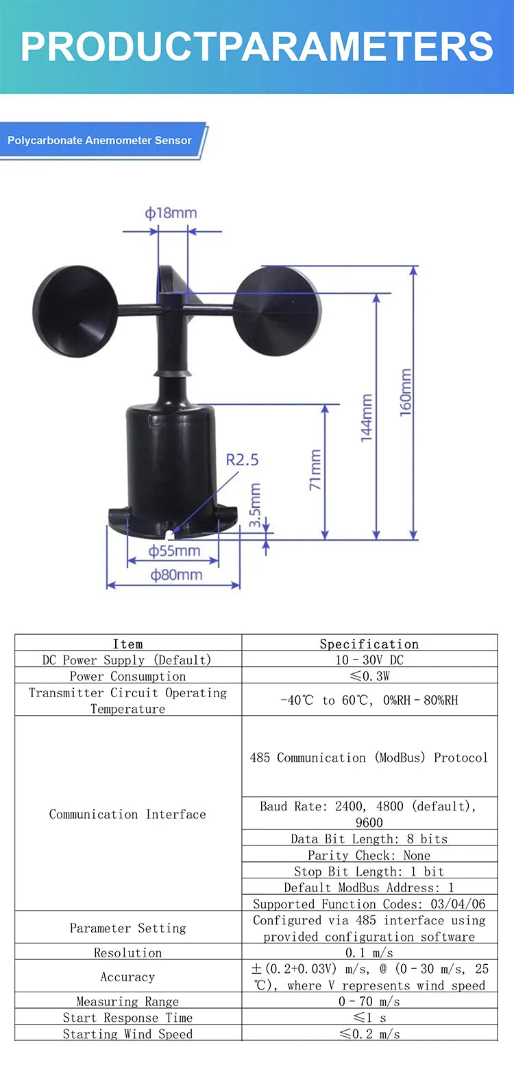 CowLost | 3d-printer-accessories-zts-3000-wind-speed-direction-sensor-rs485-4-20ma-for-outdoor-weather-monitoring |11