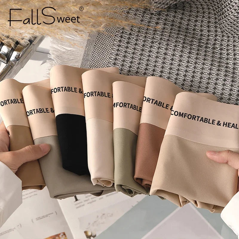 CowLost | product_id-fallsweet-4pcs-womens-seamless-high-rise-cotton-briefs-plus-size-m-xl |2