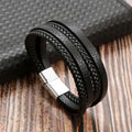 CowLost | fashion-braided-rope-woven-multilayer-leather-men-bracelets-punk-mental-magnet-bangle-for-friend-charm-jewelry-gifts |28