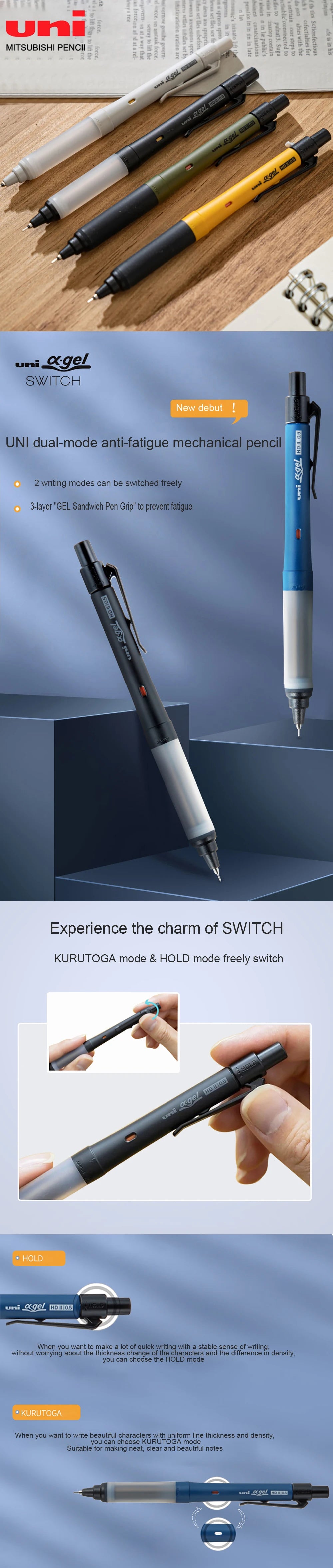 CowLost | product_id-uni-m5-1009gg-mechanical-pencil-0-3-0-5mm-dual-mode-automatic-core-switch |7