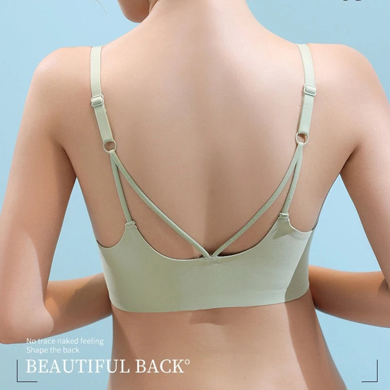 CowLost | sexy-front-button-beautiful-back-bra-for-women-with-small-breasts-seamless-flat-chest-side-breasts-no-steel-ring-large-bra |2