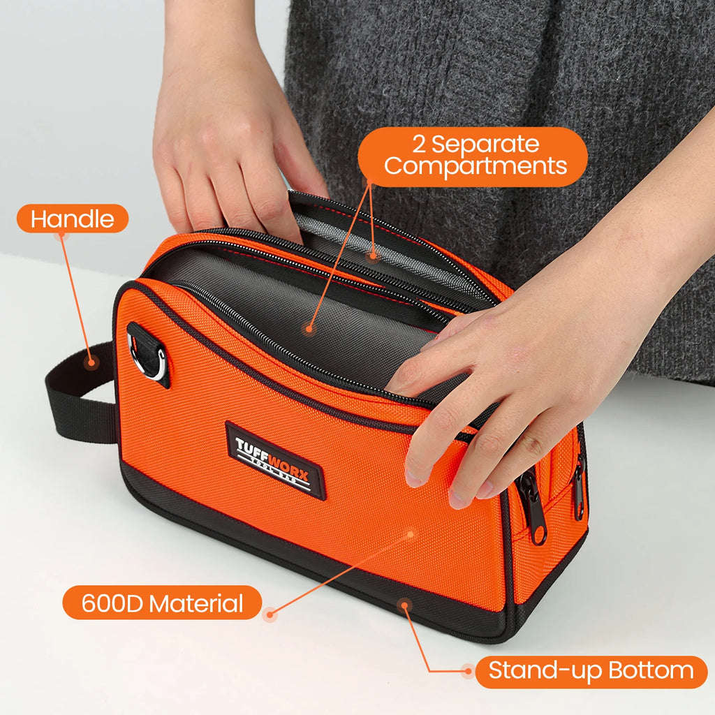 CowLost | product_id-compact-double-zip-tool-bag-orange-black |1