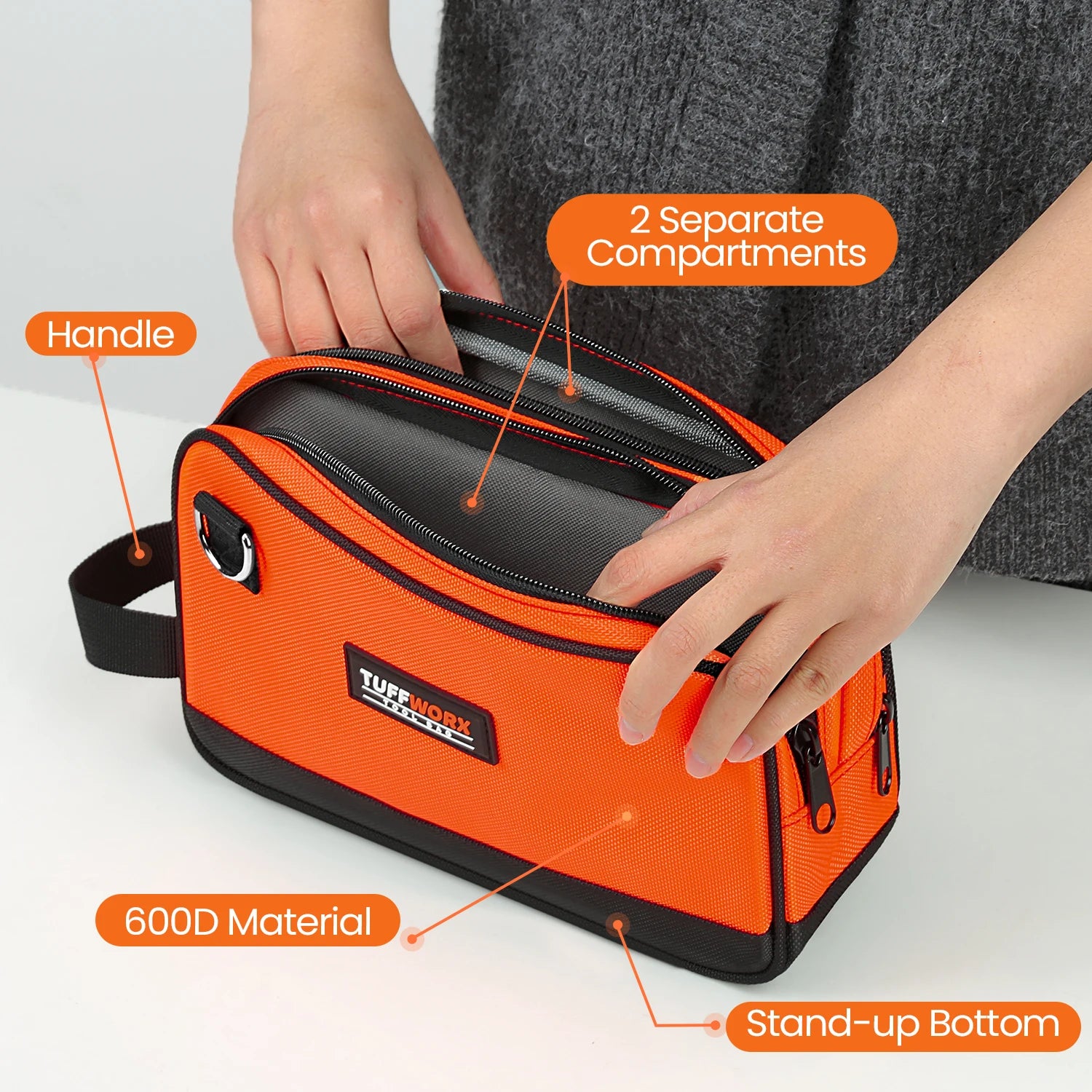 CowLost | product_id-compact-double-zip-tool-bag-orange-black |1