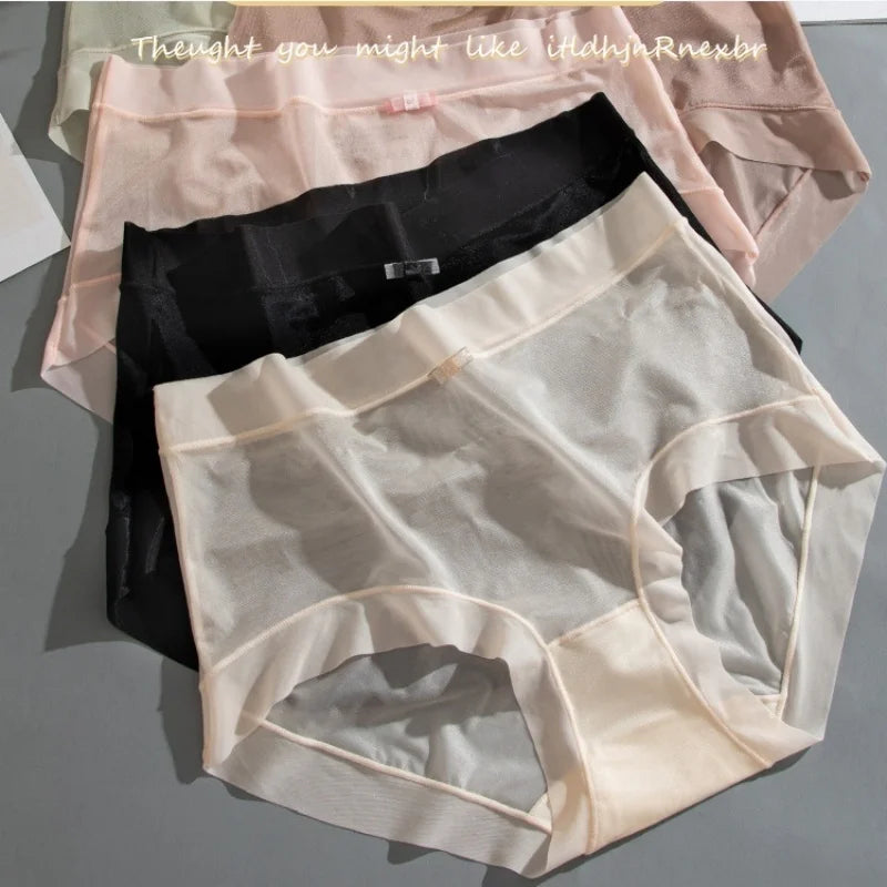 CowLost | 1pc-invisable-briefs-ice-silk-panties-women-low-waist-panties-quick-drying-underwear-sexy-lingerie-female-soft-underpants-m-xl |3