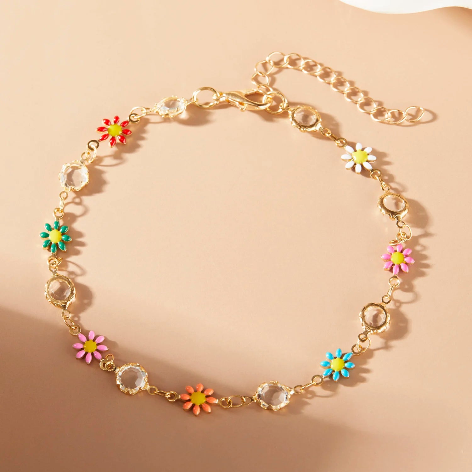 CowLost | vintage-boho-love-heart-crystal-colorful-anklet-for-women |5