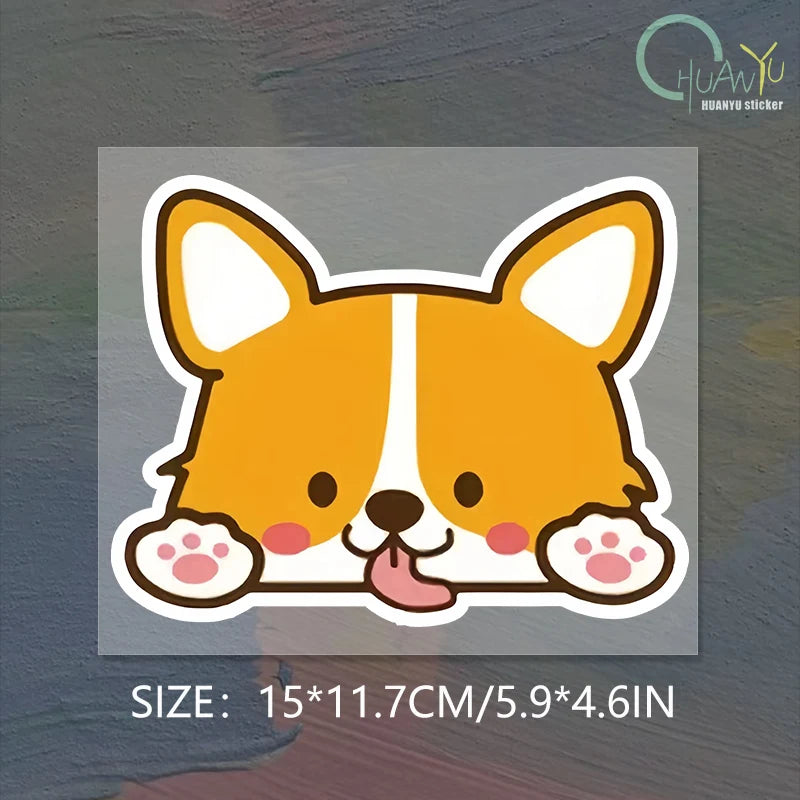 CowLost | car-cartoon-sticker-corgi |12