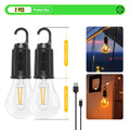 Camping Rechargeable Waterproof LED Tent Lights with Hook, 1/2/4pcs, 3 Modes for Hiking & Backpacking