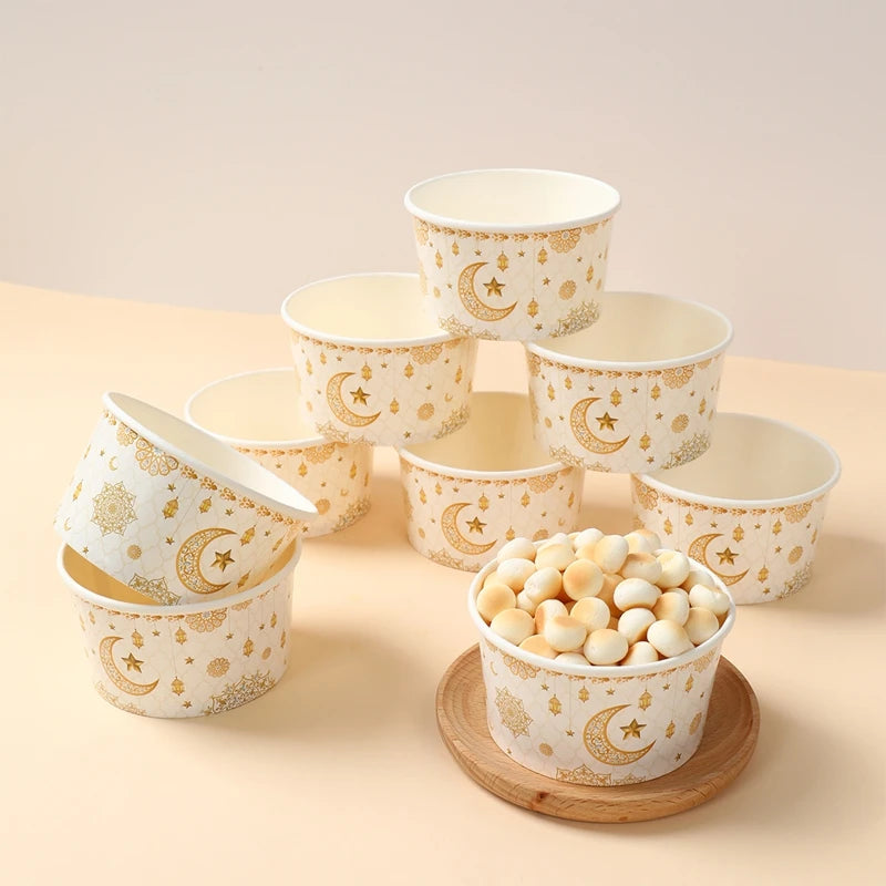 CowLost | 10pcs-ramadan-paper-bowl-eid-mubarak-decoration-for-home-food-holders |9