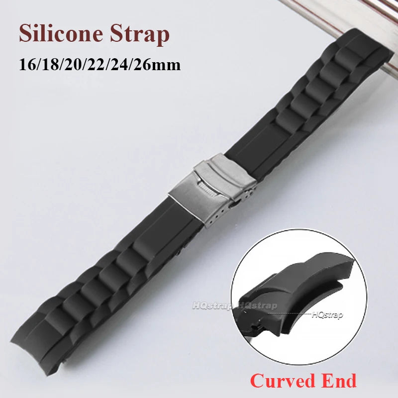 CowLost | product_id-silicone-rubber-watch-strap-band-with-deployment-buckle-16-26mm-curved-end-replacement |8
