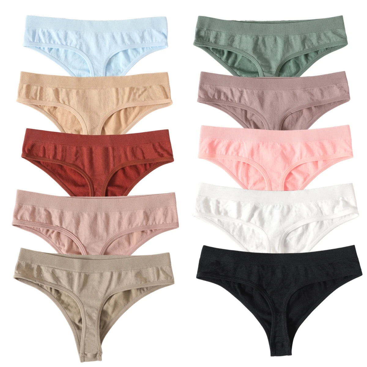 CowLost | product_id-10pcs-womens-seamless-low-waist-g-string-thong-panties-m-xl-sexy-underwear |22
