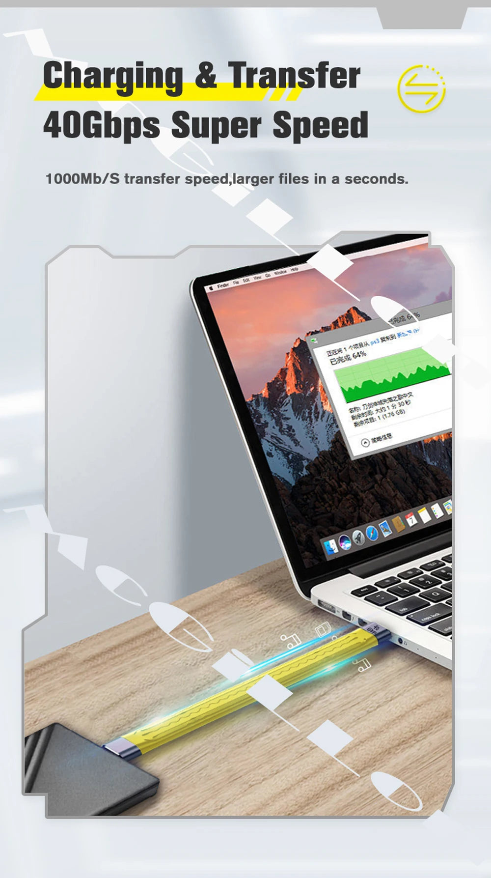 CowLost | product_id-5a-fast-charging-usb-c-to-usb-c-cable-thunderbolt-3-40gbps-10gbps-for-macbook-pro-laptop-cellphone |10