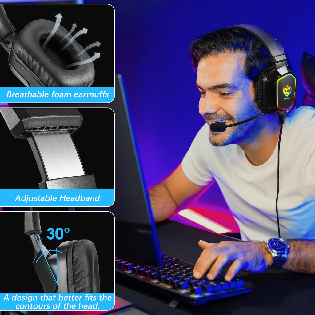 CowLost | lighting-product_id-ammtoo-wired-gaming-headset-with-mic-rgb-lighting-3-5mm-usb-for-pc-ps4-ps5-laptop |11