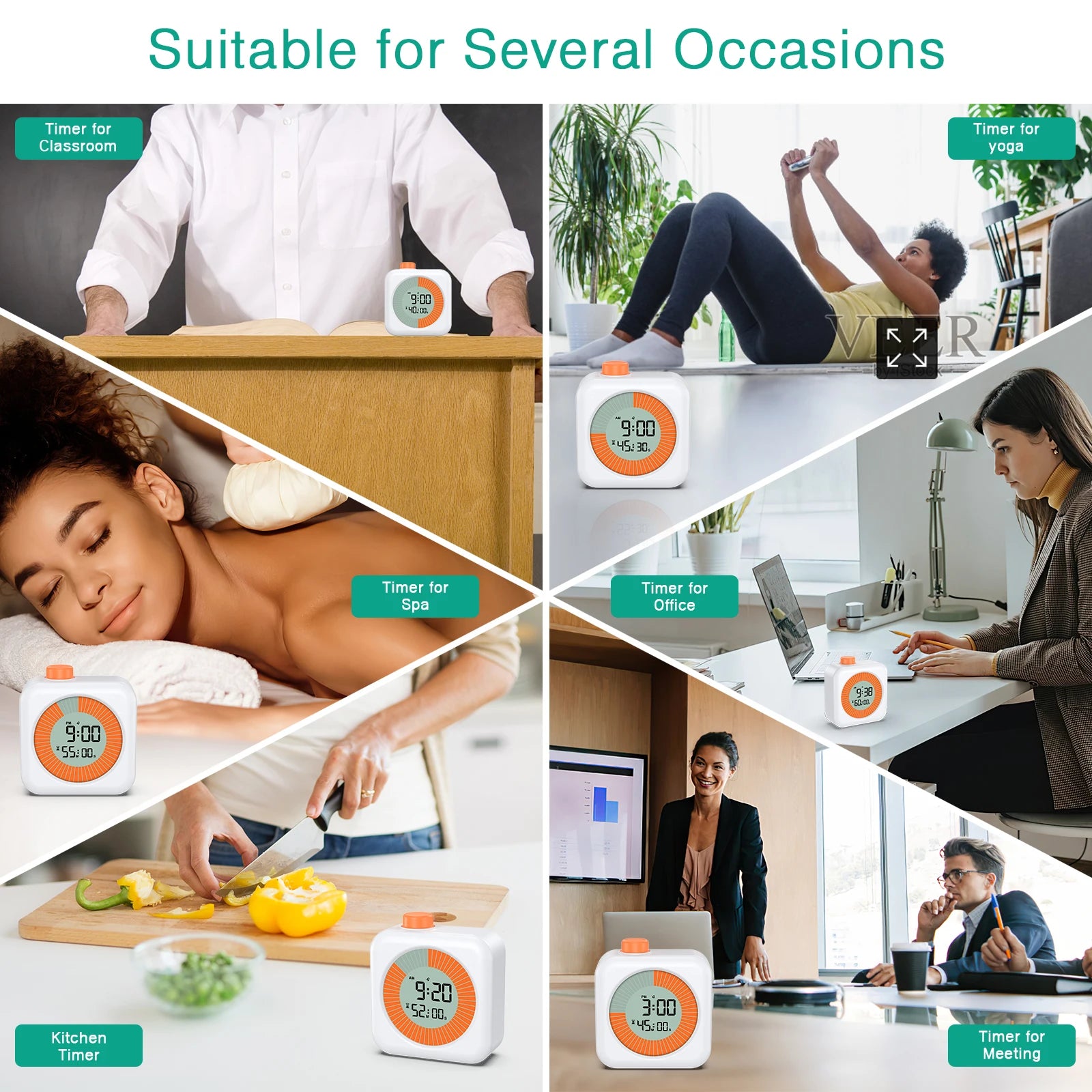 ORIA Digital 60-Minute Visual Timer with Alarm for Study and Teaching