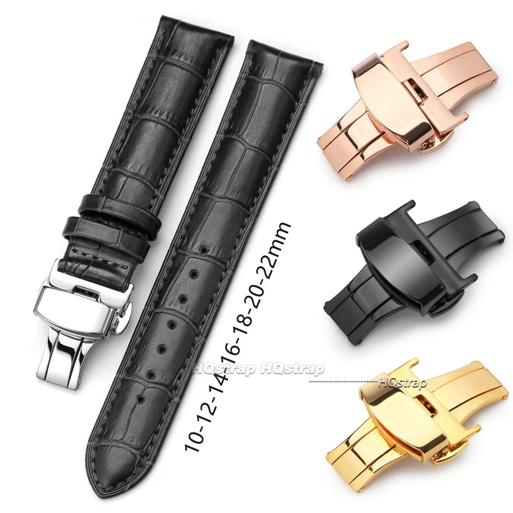 CowLost | stainless-steel-strap-buckle-for-iwatch-7-leather-belt-clasp-metal-butterfly-buckle-wristband-button-10-12-14-16-18-20-22mm |13