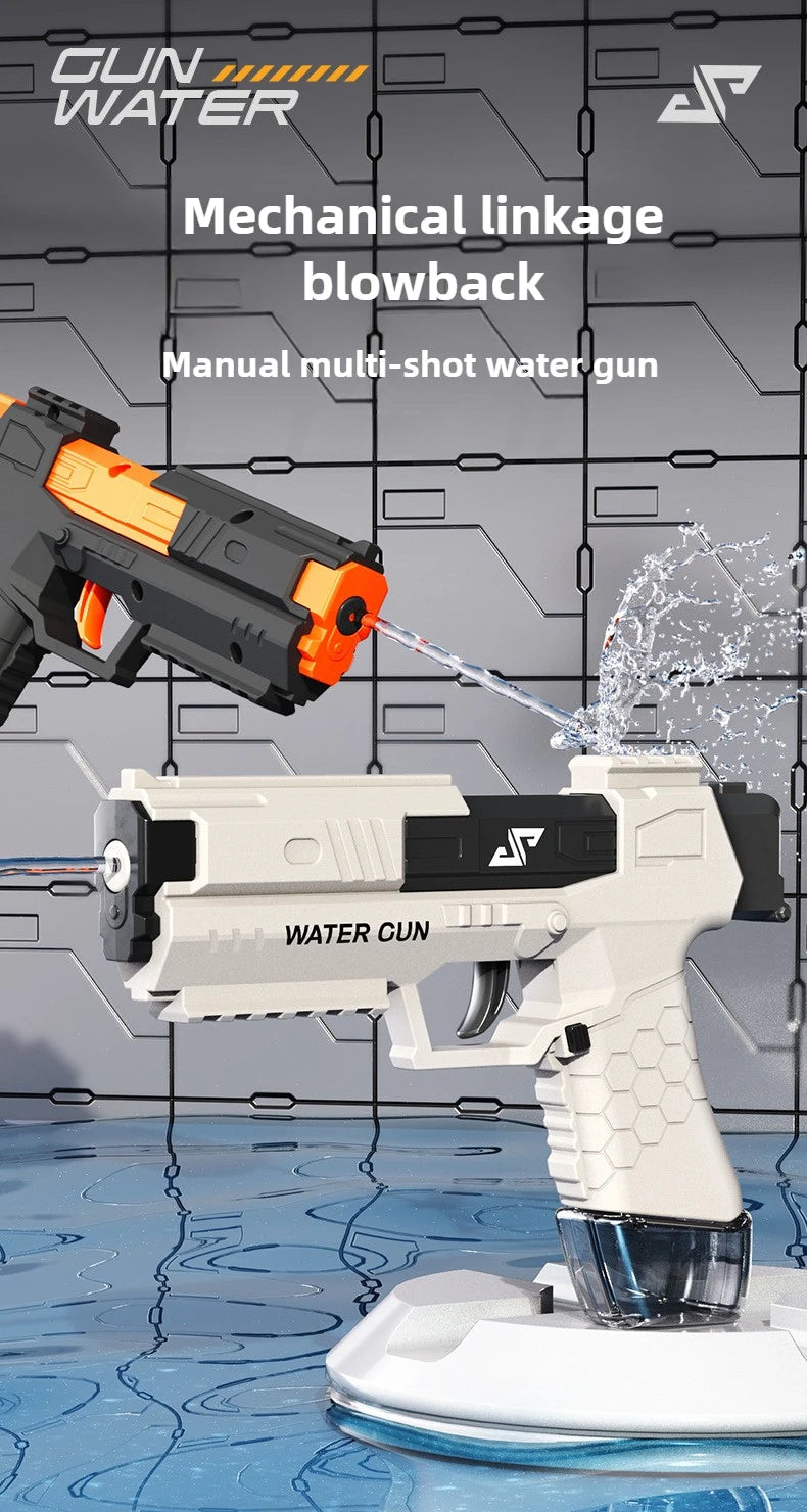 Funny Manual Water Pistol Toy Portable Squirt Gun for Outdoor Summer Beach Pool
