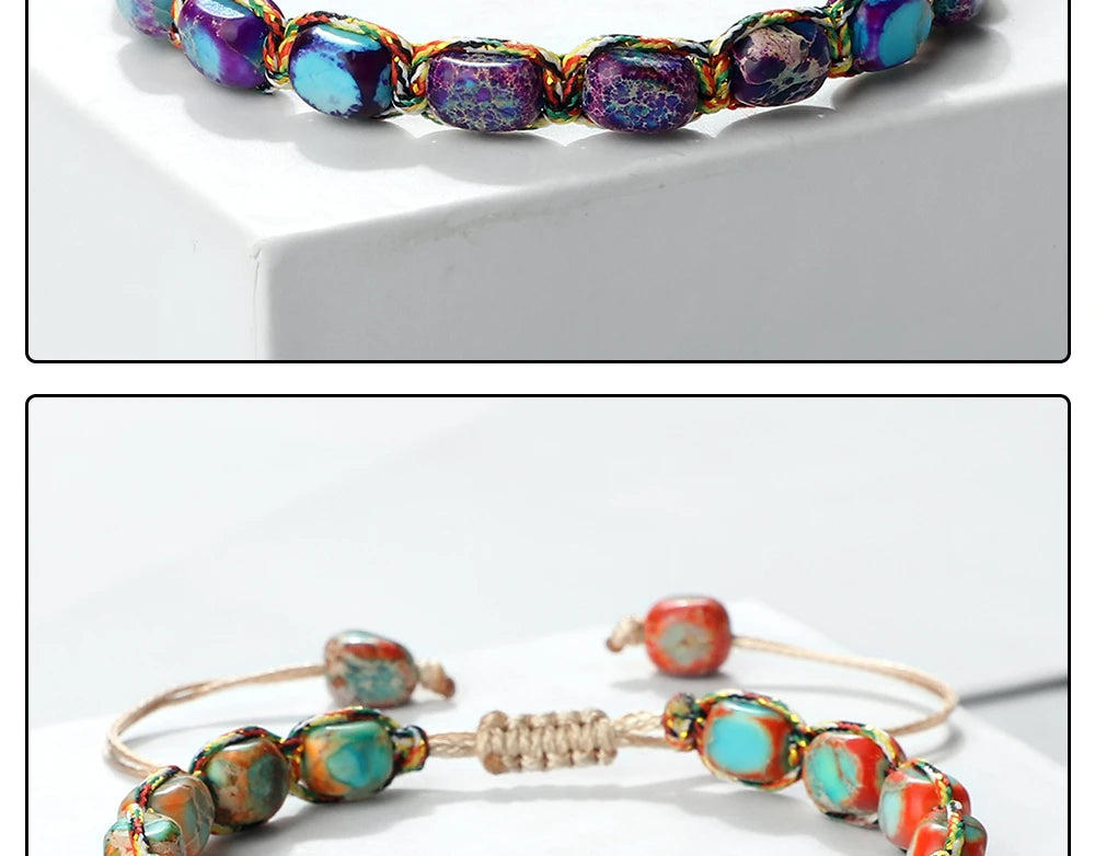 CowLost | badge-pass-holders-handmade-bohemian-imperial-stone-beaded-bracelet |16