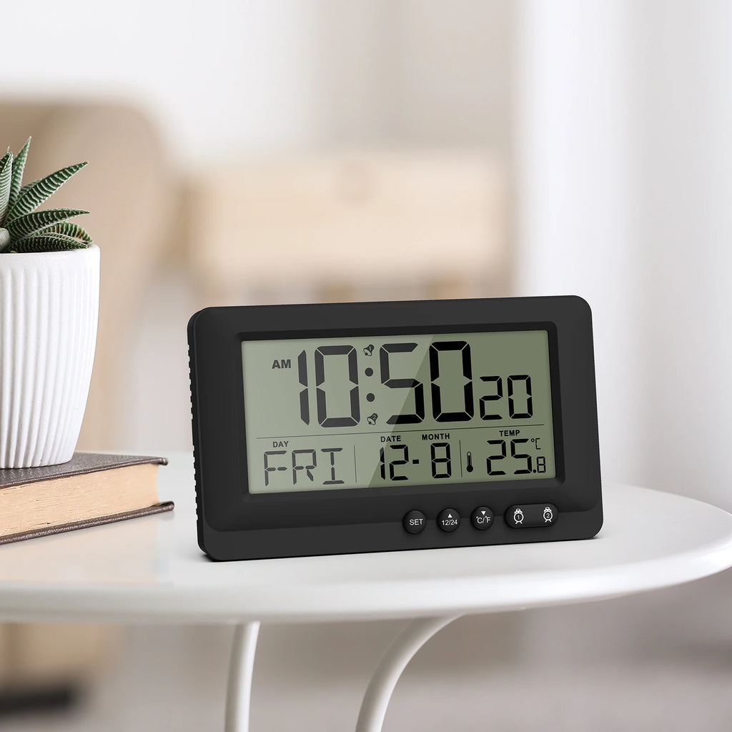 ORIA Digital Travel Alarm Clock with LCD, Dual Alarms & Calendar for Bedroom Office