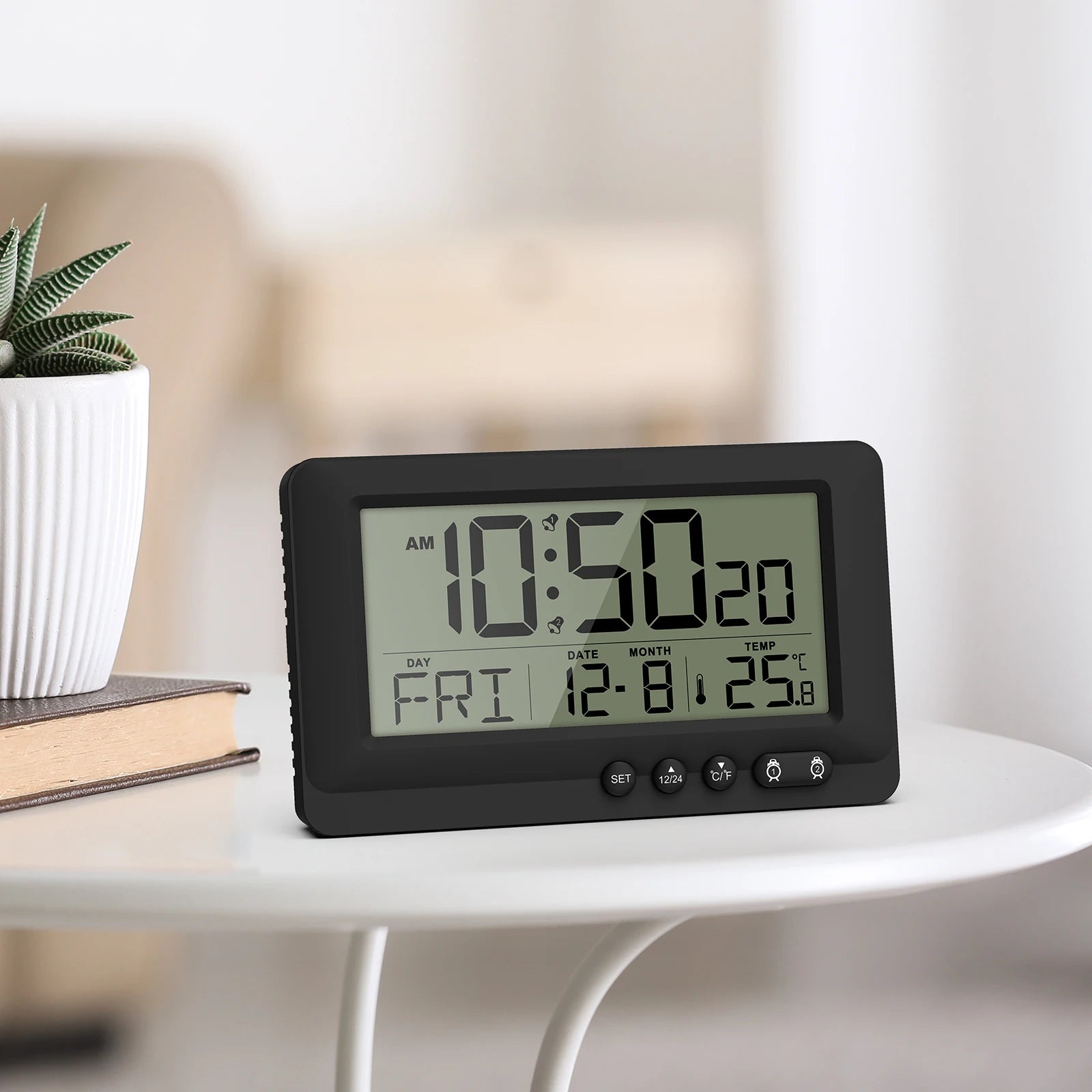 ORIA Digital Travel Alarm Clock with LCD, Dual Alarms & Calendar for Bedroom Office
