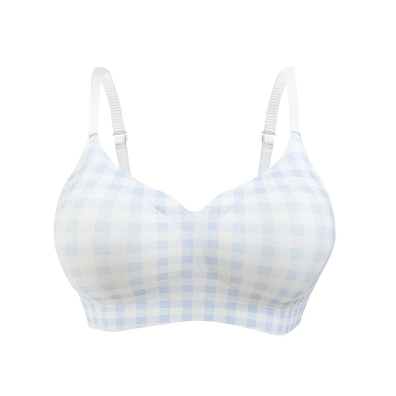 CowLost | product_id-fallsweet-red-plaid-wireless-seamless-push-up-bra-for-women |12