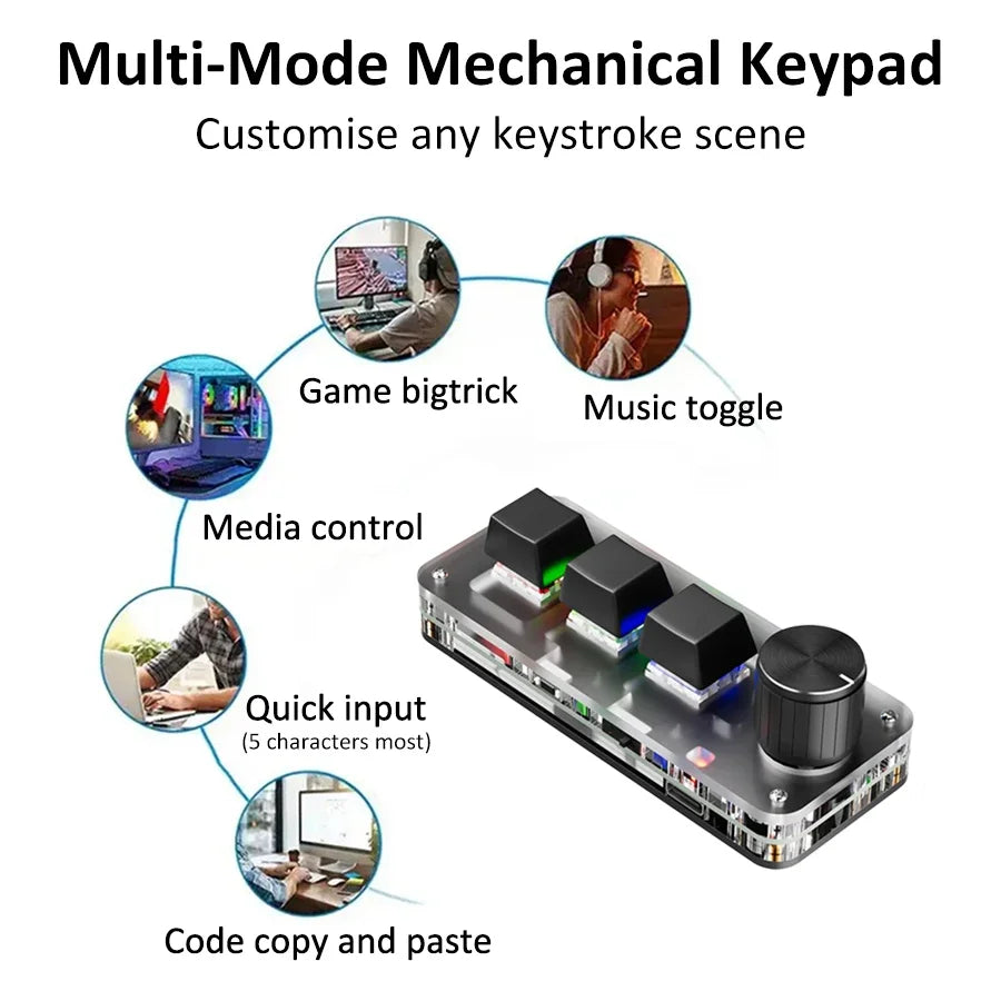 CowLost | product_id-2-4g-bluetooth-mini-mechanical-keyboard-3-key-with-macro-knob-hot-plug |5