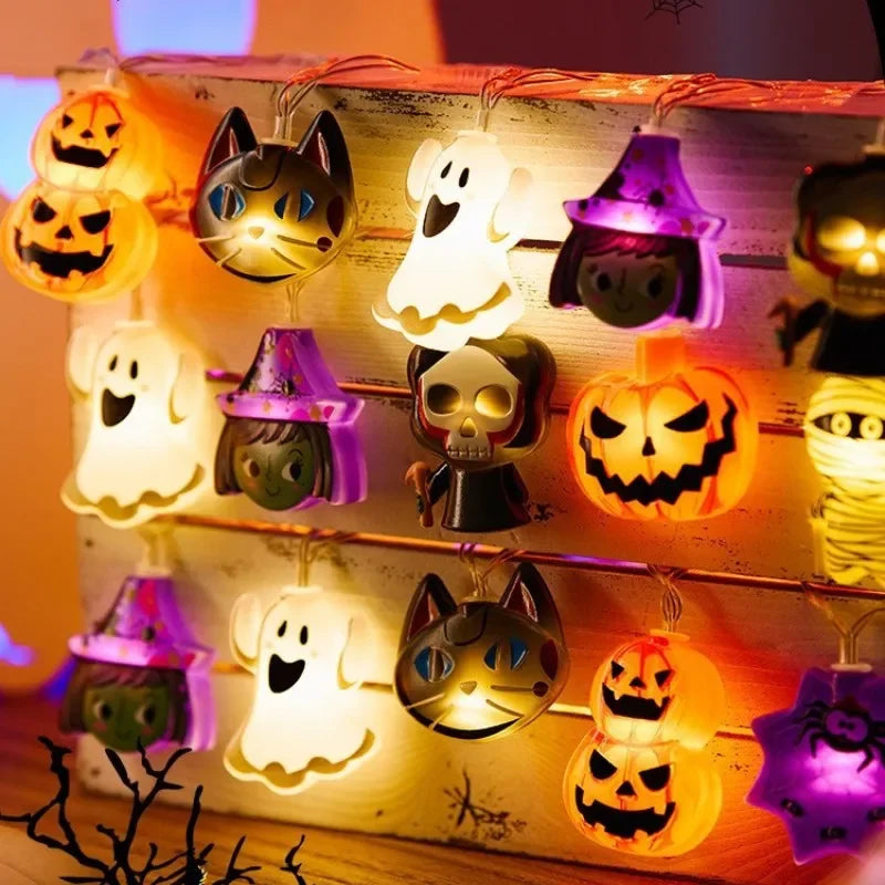 CowLost | product_id-2025-halloween-led-string-lights-ghost-pumpkin-cat-spider-web-indoor-outdoor-decor |4