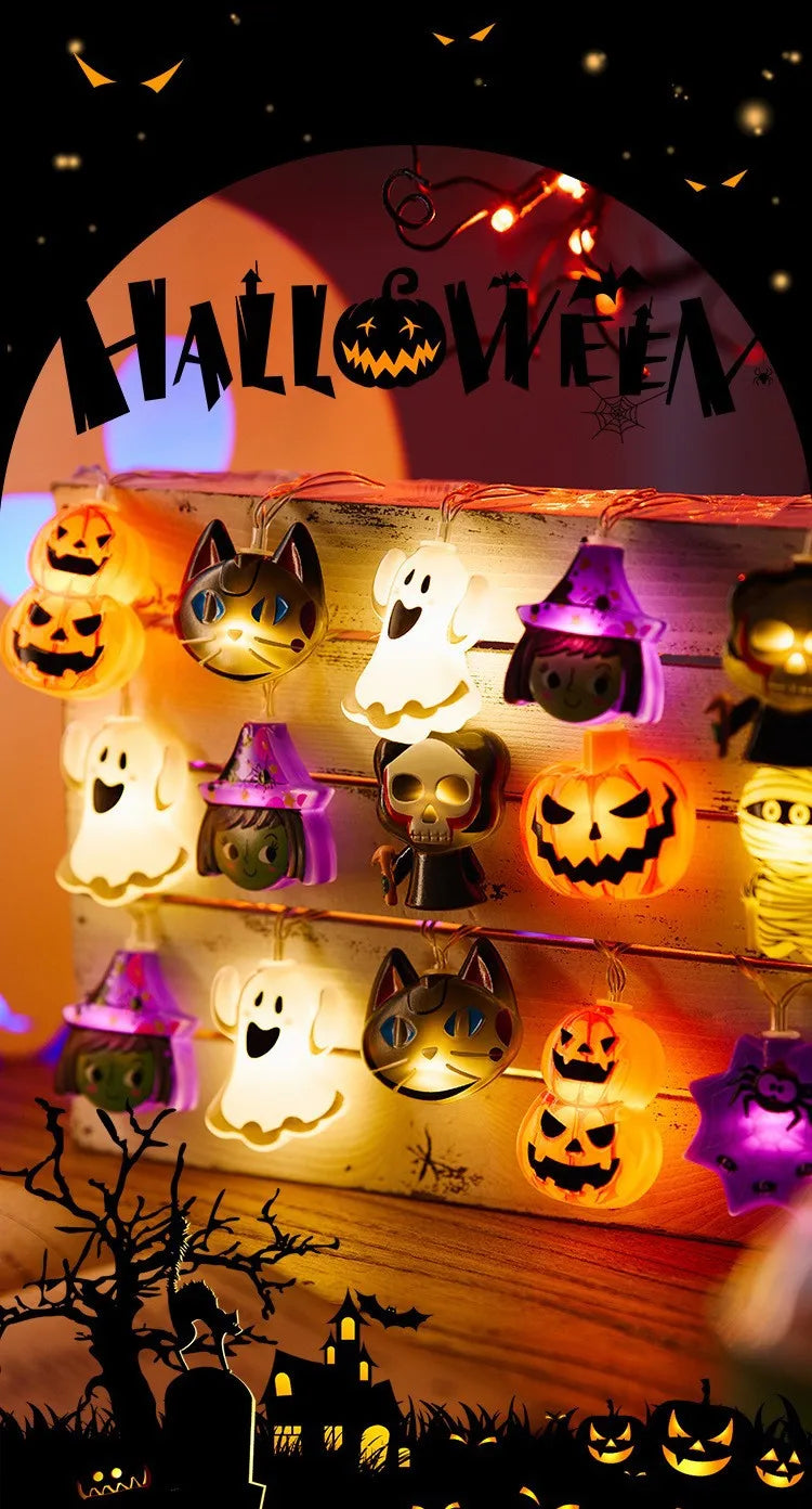 CowLost | product_id-2025-halloween-led-string-lights-ghost-pumpkin-cat-spider-web-indoor-outdoor-decor |8