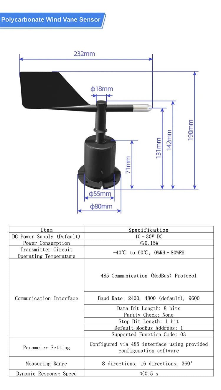 CowLost | 3d-printer-accessories-zts-3000-wind-speed-direction-sensor-rs485-4-20ma-for-outdoor-weather-monitoring |14