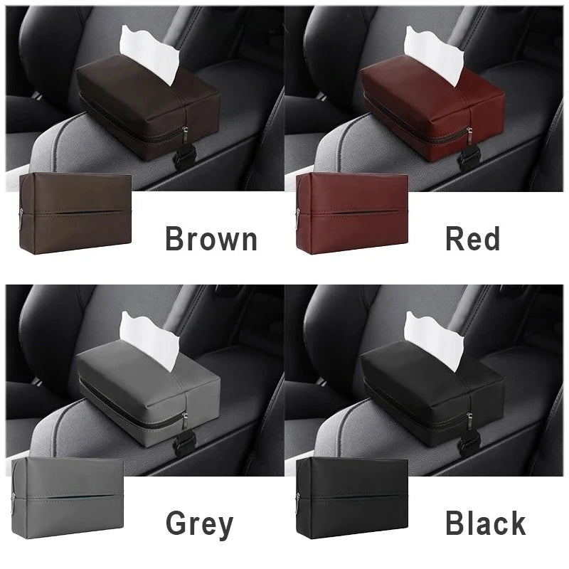 CowLost | paper-towel-holders-product_id-nappa-leather-car-tissue-box-holder-hanging-on-sun-visor-or-seat-back-organizer |1