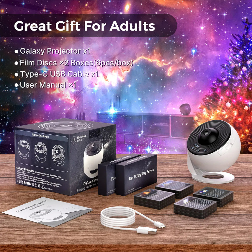 Mexllex HD Starry Sky Globe LED Galaxy Projection Night Light for Bedroom Party Gift